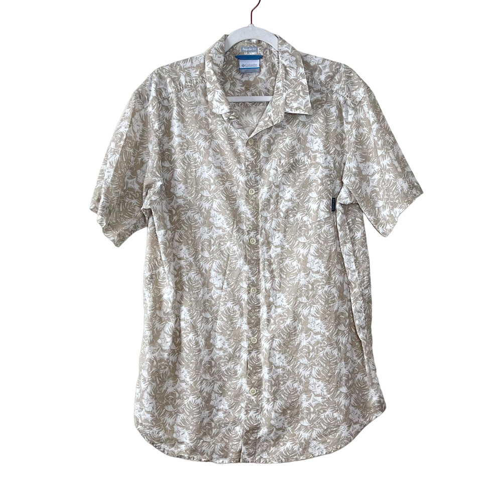 Columbia Gray Regular Fit Short Sleeve Button Up Shirt Size Large